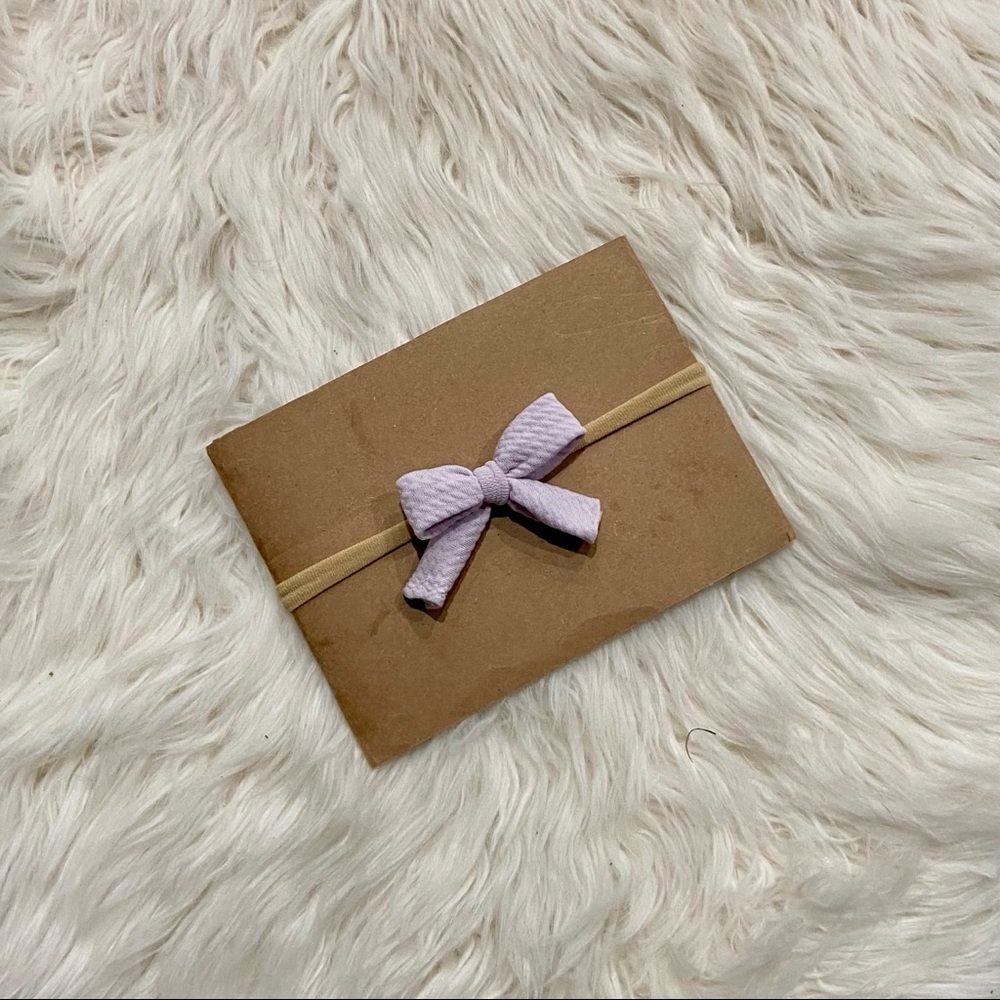 Baby Lilac Simple Bow on Nylon or Clip In